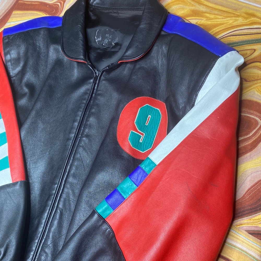 Vintage 9 Ball Leather Jacket 90’s Seinfeld Color - Picture 6 of 9
